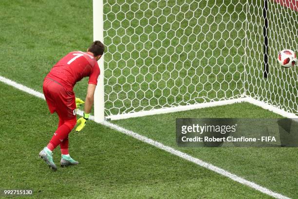 Fernando Muslera of Uruguay fails stop Antoine Griezmann of France's shot for France's second goal during the 2018 FIFA World Cup Russia Quarter...