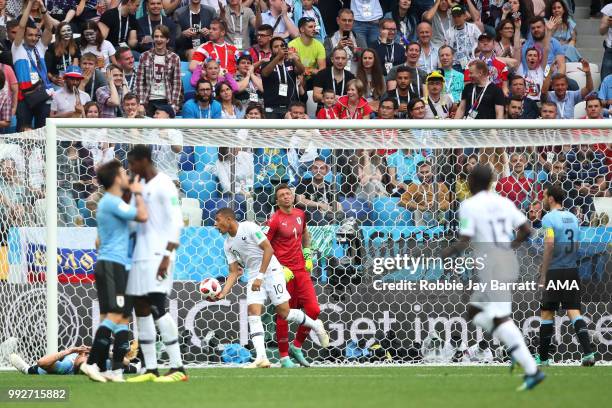 Fernando Muslera of Uruguay reacts after Antoine Griezmann of France scored a goal to make it 0-2 during the 2018 FIFA World Cup Russia Quarter Final...