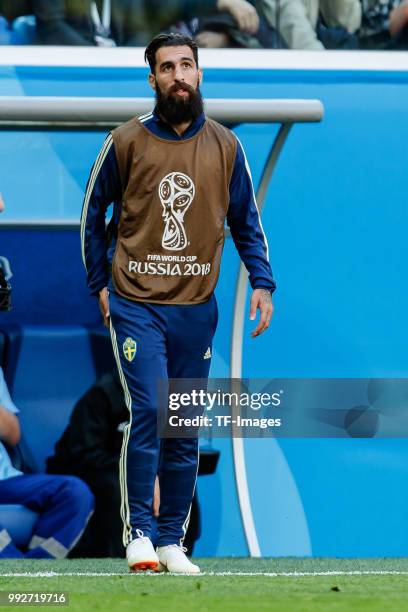 Jimmy Durmaz of Sweden looks on during the 2018 FIFA World Cup Russia Round of 16 match between Sweden and Switzerland at Saint Petersburg Stadium on...