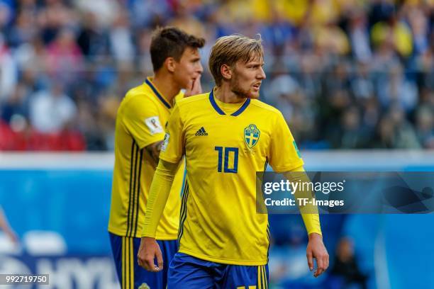 Emil Forsberg of Sweden looks on during the 2018 FIFA World Cup Russia Round of 16 match between Sweden and Switzerland at Saint Petersburg Stadium...