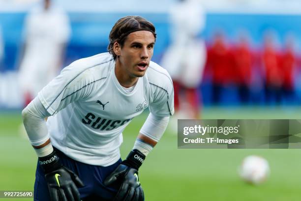 Goalkeeper Yann Sommer of Switzerland looks on during the 2018 FIFA World Cup Russia Round of 16 match between Sweden and Switzerland at Saint...