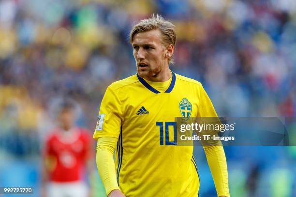 Emil Forsberg of Sweden looks on during the 2018 FIFA World Cup Russia Round of 16 match between Sweden and Switzerland at Saint Petersburg Stadium...