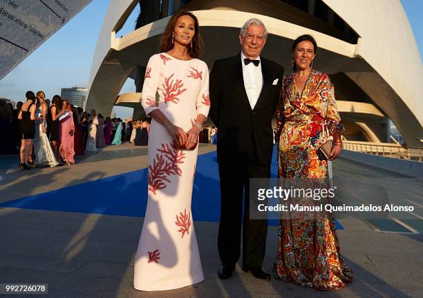 Mario Vargas Llosa Isabel Preysler and Telva magazine Director Olga Ruiz attend Arts, Sciences and Sports Telva Awards 2018 at Palau de Les Arts...