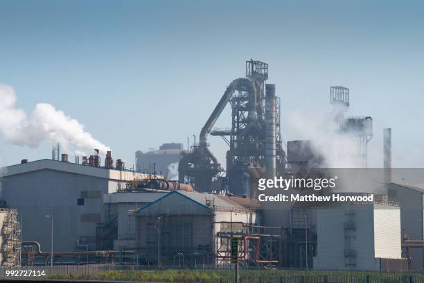 General view of Tata Steel steelworks on May 06, 2018 in Port Talbot, United Kingdom. Tata and ThyssenKrupp have announced plans to merge - the...