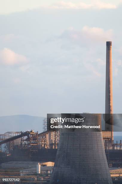 General view of Tata Steel steelworks on April 26, 2016 in Port Talbot, United Kingdom. Tata and ThyssenKrupp have announced plans to merge - the...