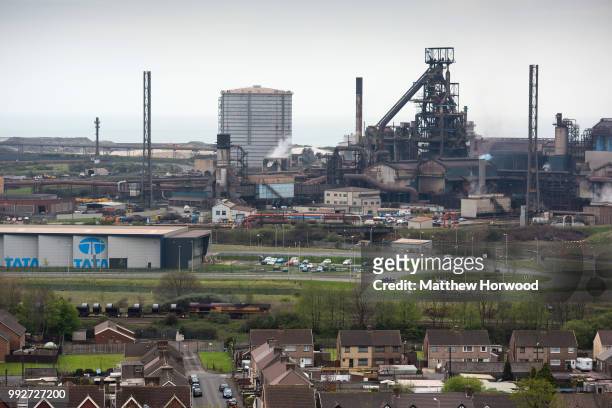 NA general view of Tata Steel steelworks at Port Talbot on April 21, 2016 in Port Talbot, United Kingdom. Tata and ThyssenKrupp have announced plans...
