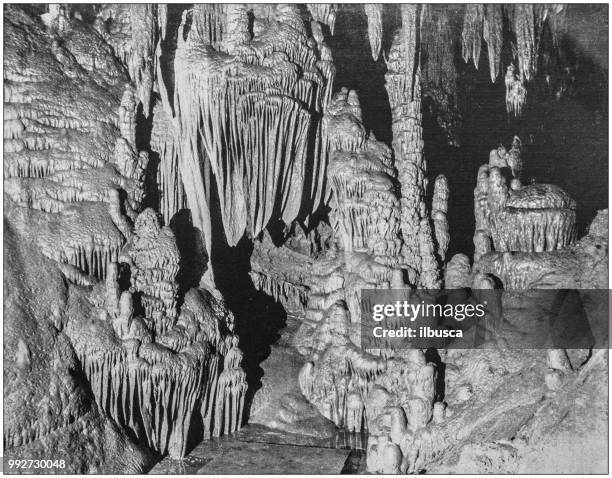 Antique Photograph Of Americas Famous Landscapes Luray Cavern Virginia High-Res Vector Graphic