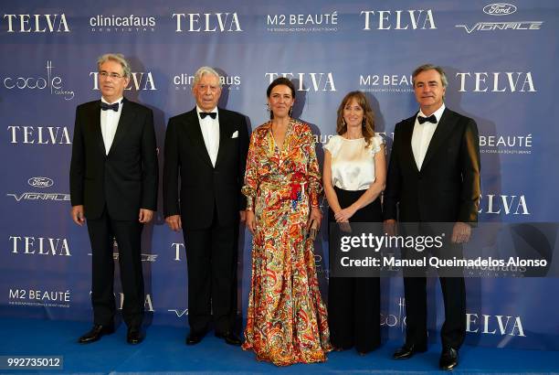 Telva magazine president Antonio Fernandez-Galiano, Mario Vargas Llosa, Telva magazine director Olga Ruiz, Maite Mendioroz, and Carlos Sainz attend...