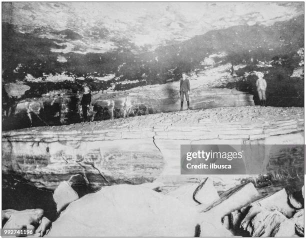 antique photograph of america's famous landscapes: giant's coffin, mammoth cave, kentucky - mammoth cave national park kentucky stock illustrations