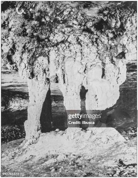 antique photograph of america's famous landscapes: mammoth cave - mammoth cave stock illustrations