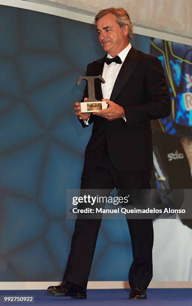 Carlos Sainz attends Arts, Sciences and Sports Telva Awards 2018 at Palau de Les Arts Reina Sofia on July 3, 2018 in Valencia, Spain.