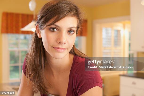 girl in kitchen - mark atkinson stock pictures, royalty-free photos & images