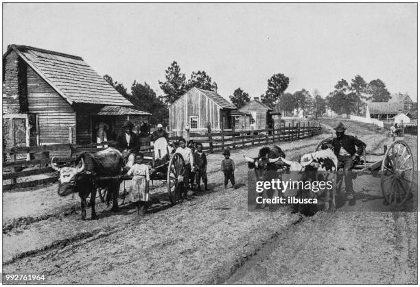ilustraciones, imágenes clip art, dibujos animados e iconos de stock de antigua fotografía de paisajes famosos de estados unidos: pueblo, virginia - siglo xix