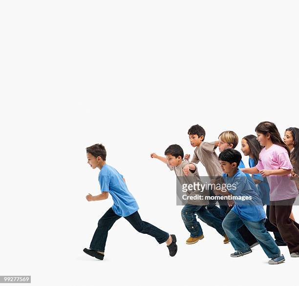 children running - people of different races stock pictures, royalty-free photos & images