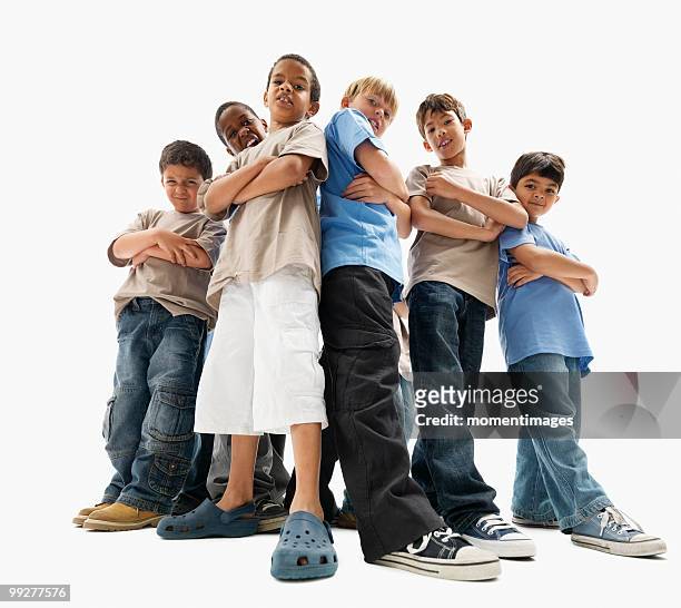 group of young boys - length stock pictures, royalty-free photos & images