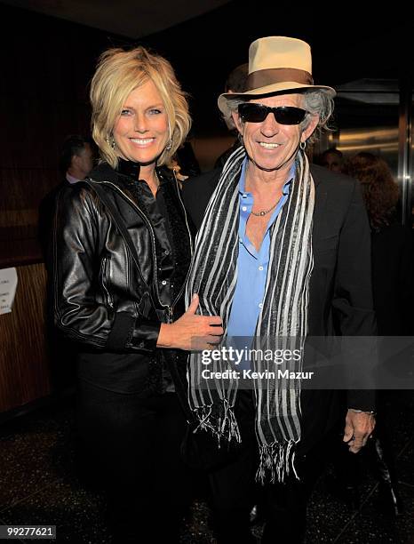 Exclusive* Patti Hansen and Keith Richards attends the "Stones in Exile" screening at The Museum of Modern Art on May 11, 2010 in New York City. The...