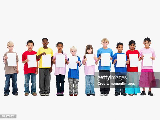 children holding paper - person holding blank sign fotografías e imágenes de stock