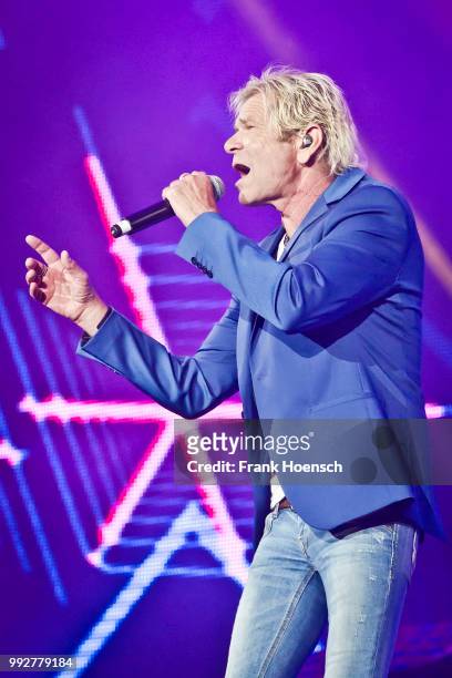 German singer Matthias Reim performs live during the show 'Die Schlagernacht des Jahres' at the Waldbuehne on June 16, 2018 in Berlin, Germany.