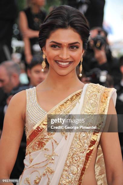 Actress Deepika Padukone attends the "On Tour" Premiere at the Palais des Festivals during the 63rd Annual Cannes Film Festival on May 13, 2010 on...