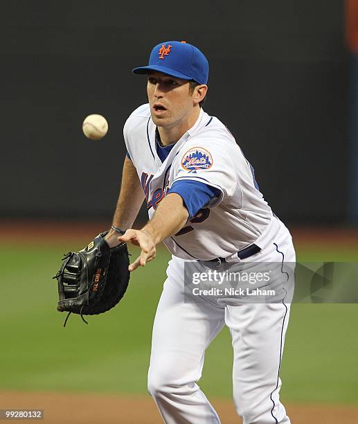 Ike Davis of the New York Mets in the field against the Washington Nationals at Citi Field on May 11, 2010 in the Flushing neighborhood of the Queens...