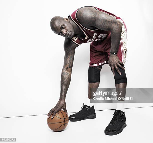 Basketball player Shaquille O'Neal is photographed for Sports Illustrated on May 17, 2010 in Cleveland, Ohio. CREDIT MUST READ: Michael...
