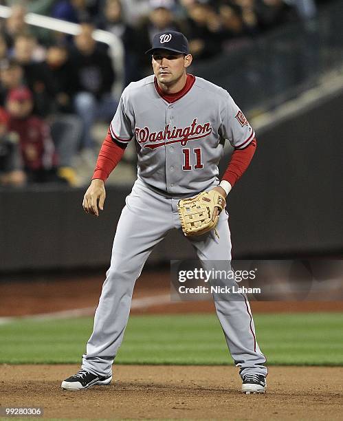 Ryan Zimmerman of the Washington Nationals against the New York Mets at Citi Field on May 11, 2010 in the Flushing neighborhood of the Queens borough...