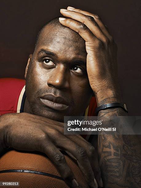 Basketball player Shaquille O'Neal is photographed for Sports Illustrated on May 17, 2010 in Cleveland, Ohio. CREDIT MUST READ: Michael...