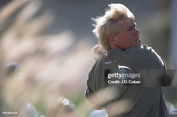 Bob Hope Classic: Closeup of John Daly in action on Wednesday at Palmer Private Course at PGA West. La Quinta, CA 1/16/2002 CREDIT: J.D. Cuban