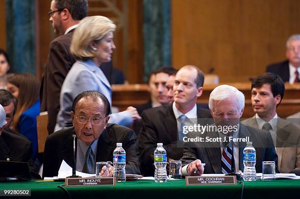 May 13: Chairman Daniel K. Inouye, D-Hawaii, and ranking member Thad Cochran, R-Miss., during the Senate Appropriations markup of an emergency...