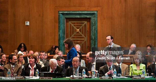 May 13: Sen. Robert C. Byrd, D-W.Va., Chairman Daniel K. Inouye, D-Hawaii, and ranking member Thad Cochran, R-Miss., prepare for the Senate...