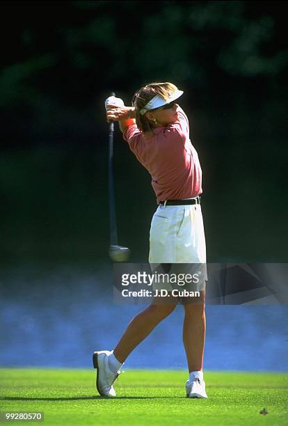 Women's Open: Annika Sorenstam in action during drive on Saturday at Pine Needles Lodge & GC. Southern Pines, NC 6/1/1996 CREDIT: J.D. Cuban