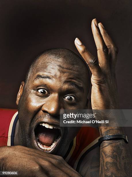 Basketball player Shaquille O'Neal is photographed for Sports Illustrated on May 17, 2010 in Cleveland, Ohio. CREDIT MUST READ: Michael...
