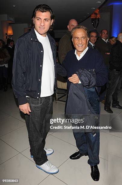 Christian Vieri and Emilio Fede attend BETCAP.TV Sport Launch held at Visionnaire Design Gallery on on May 13, 2010 in Milan, Italy.