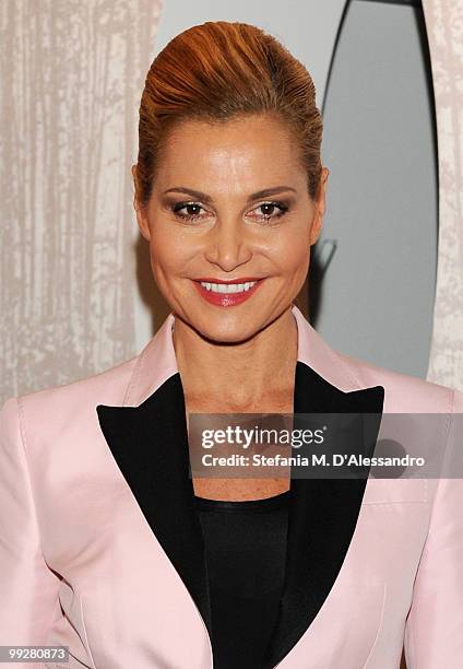 Simona Ventura attends BETCAP.TV Sport Launch held at Visionnaire Design Gallery on on May 13, 2010 in Milan, Italy.