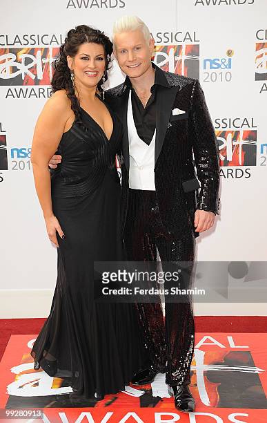 Jodie Prenger and Rhydian attend the Classical BRIT Awards at Royal Albert Hall on May 13, 2010 in London, England.