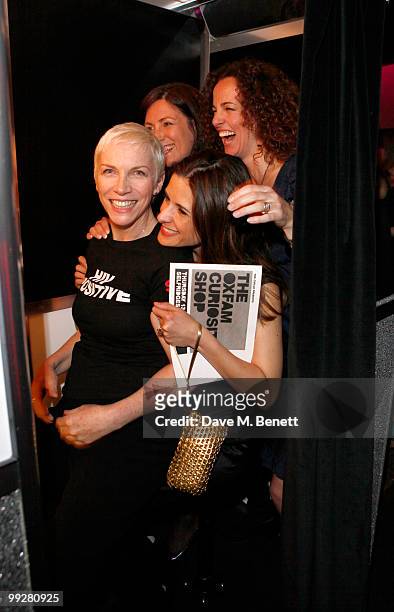 Annie Lennox , Livia Giuggioli and guests attend the Oxfam Curiosity Shop launch at Selfridges on May 13, 2010 in London, England.