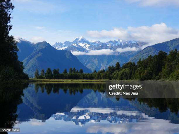 lake matheson - south westland bildbanksfoton och bilder