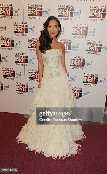 Myleene Klass poses in the winners room at the Classical BRIT Awards at Royal Albert Hall on May 13, 2010 in London, England.