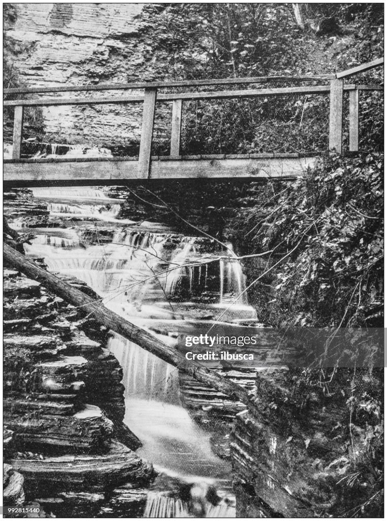 Antique photograph of America's famous landscapes: Portland Cascade, Havana Glen