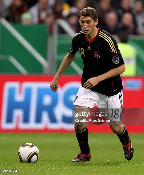 Stefan Reinartz of Germany runs with the ball during the international friendly match between Germany and Malta at Tivoli stadium on May 13, 2010 in...