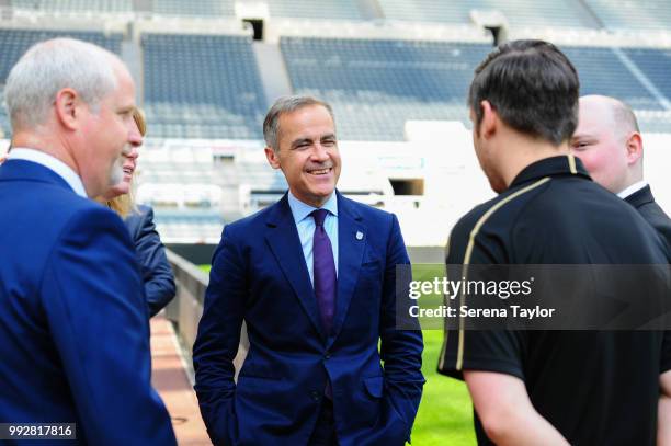 Bank of England Governor Mark Carney during a visit to St.James' Park on July 5 in Newcastle upon Tyne, England.