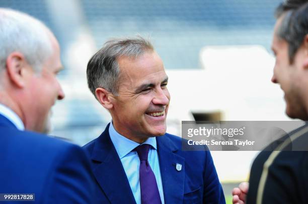Bank of England Governor Mark Carney during a visit to St.James' Park on July 5 in Newcastle upon Tyne, England.