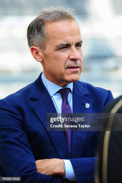 Bank of England Governor Mark Carney during a visit to St.James' Park on July 5 in Newcastle upon Tyne, England.