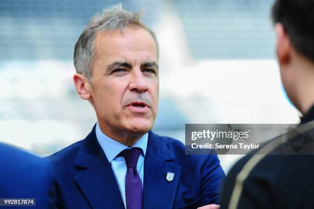 Bank of England Governor Mark Carney during a visit to St.James' Park on July 5 in Newcastle upon Tyne, England.