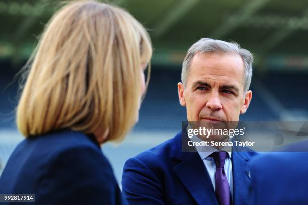 Bank of England Governor Mark Carney during a visit to St.James' Park on July 5 in Newcastle upon Tyne, England.