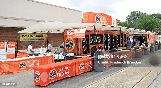 The Tide's Loads Of Hope mobile laundry program at Loads of Hope Truck - Laundry Drop-Off Site: Dollar General on May 13, 2010 in Nashville,...