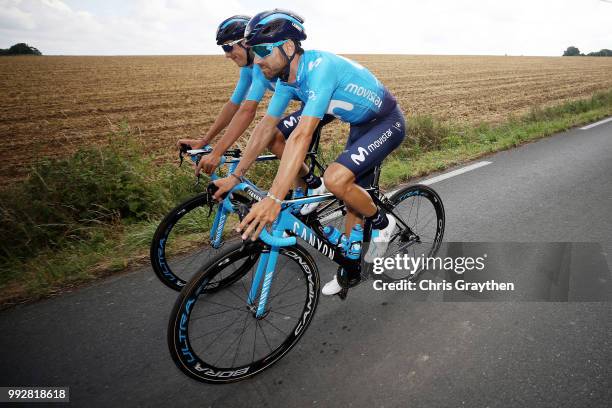 Alejandro Valverde of Spain and Movistar Team / Marc Soler of Spain and Movistar Team / during the 105th Tour de France 2018, Training / TDF / on...