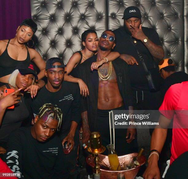 Iman Shumpert and Teyana Taylor attend Iman Shumpert Birthday affair at Revel on July 6, 2018 in Atlanta, Georgia.