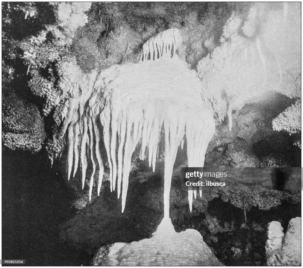 Antique photograph of America's famous landscapes: Crystal Cave, Black Hills