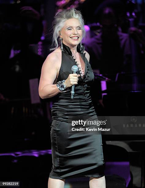 Debbie Harry performs on stage during the Almay concert to celebrate the Rainforest Fund's 21st birthday at Carnegie Hall on May 13, 2010 in New York...